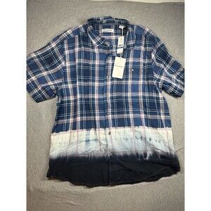 NEW Tommy Bahama Soul Cal Surf Plaid Shirt Mens XL Bering Blue‎ Cotton S/S $138